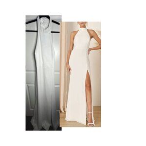 Lulu's Elegant White Maxi Dress